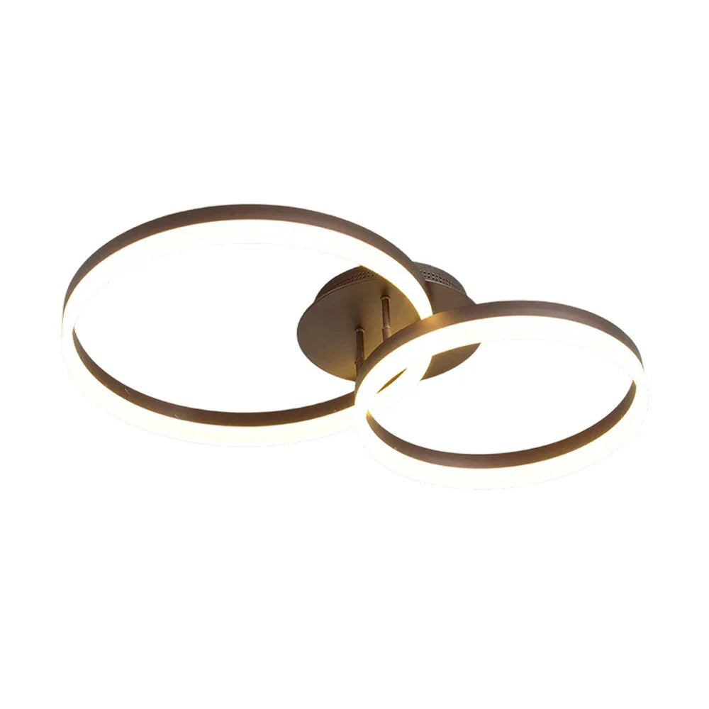 LIVARA 30/40/50cm Natural Light Modern Double-Ring LED Ceiling Light Aluminum Frame & Acrylic Shade Flush Mount Lamp