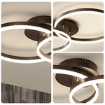 LIVARA 30/40/50cm Natural Light Modern Double-Ring LED Ceiling Light Aluminum Frame & Acrylic Shade Flush Mount Lamp