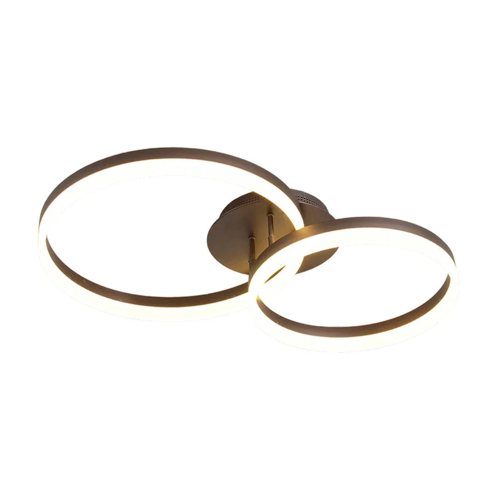 LIVARA 30/40/50cm Natural Light Modern Double-Ring LED Ceiling Light Aluminum Frame & Acrylic Shade Flush Mount Lamp