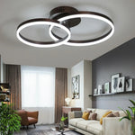 LIVARA 30/40/50cm Natural Light Modern Double-Ring LED Ceiling Light Aluminum Frame & Acrylic Shade Flush Mount Lamp