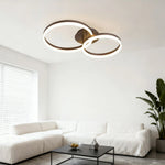 LIVARA 30/40/50cm Natural Light Modern Double-Ring LED Ceiling Light Aluminum Frame & Acrylic Shade Flush Mount Lamp