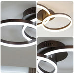 LIVARA 30/40/50cm Natural Light Modern Double-Ring LED Ceiling Light Aluminum Frame & Acrylic Shade Flush Mount Lamp