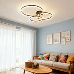 LIVARA 40/50cm Natural Light Modern Triple-Ring LED Ceiling Aluminum Frame & Acrylic Shade Flush Mount Lamp