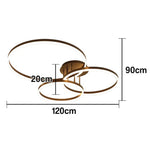 LIVARA 40/50cm Natural Light Modern Triple-Ring LED Ceiling Aluminum Frame & Acrylic Shade Flush Mount Lamp