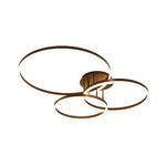 LIVARA 40/50cm Natural Light Modern Triple-Ring LED Ceiling Aluminum Frame & Acrylic Shade Flush Mount Lamp