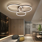 LIVARA 40/50cm Natural Light Modern Triple-Ring LED Ceiling Aluminum Frame & Acrylic Shade Flush Mount Lamp