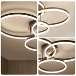 LIVARA 40/50cm Natural Light Modern Triple-Ring LED Ceiling Aluminum Frame & Acrylic Shade Flush Mount Lamp