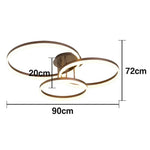 LIVARA 40/50cm Natural Light Modern Triple-Ring LED Ceiling Aluminum Frame & Acrylic Shade Flush Mount Lamp