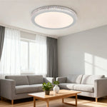 LIVARA 40/50cm LED Ceiling Light Tri-Color Dimmable Flush Mount Lamp with PMMA Shade & Iron Body for Living Room Bedroom - White