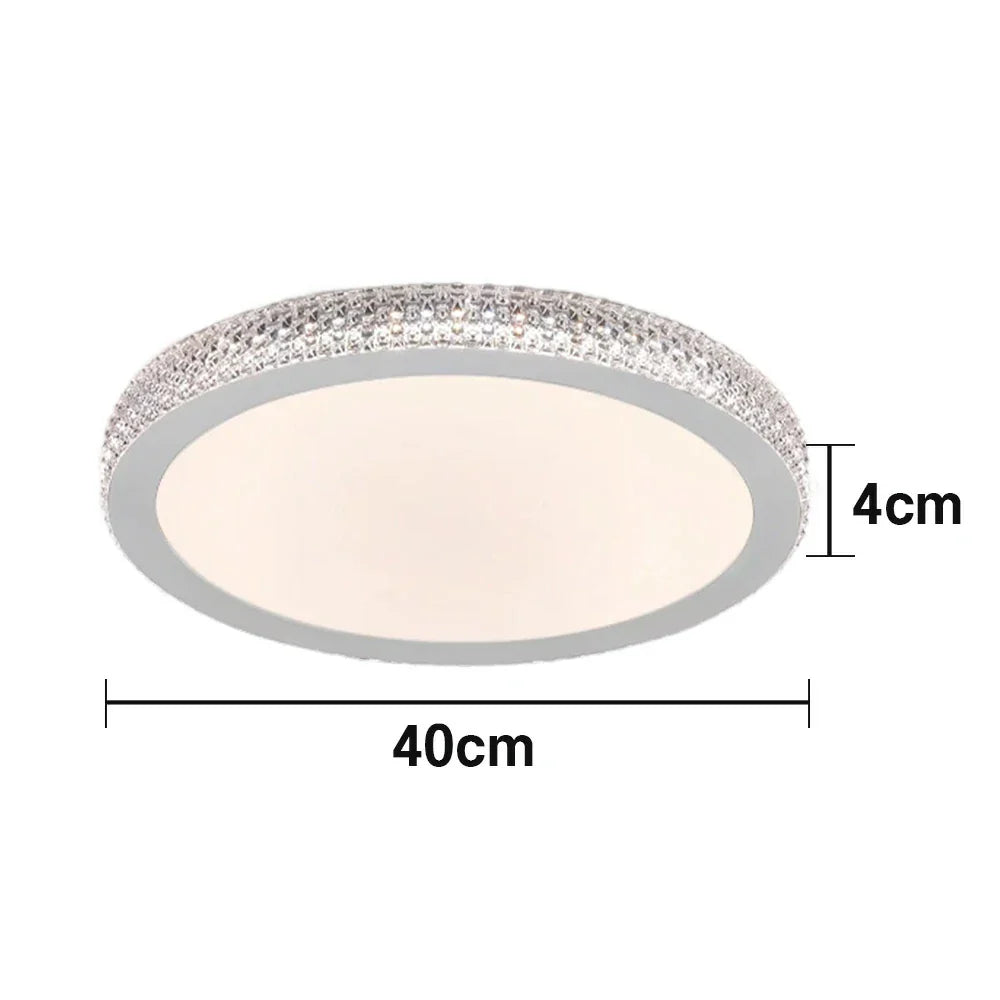 LIVARA 40/50cm LED Ceiling Light Tri-Color Dimmable Flush Mount Lamp with PMMA Shade & Iron Body for Living Room Bedroom - White