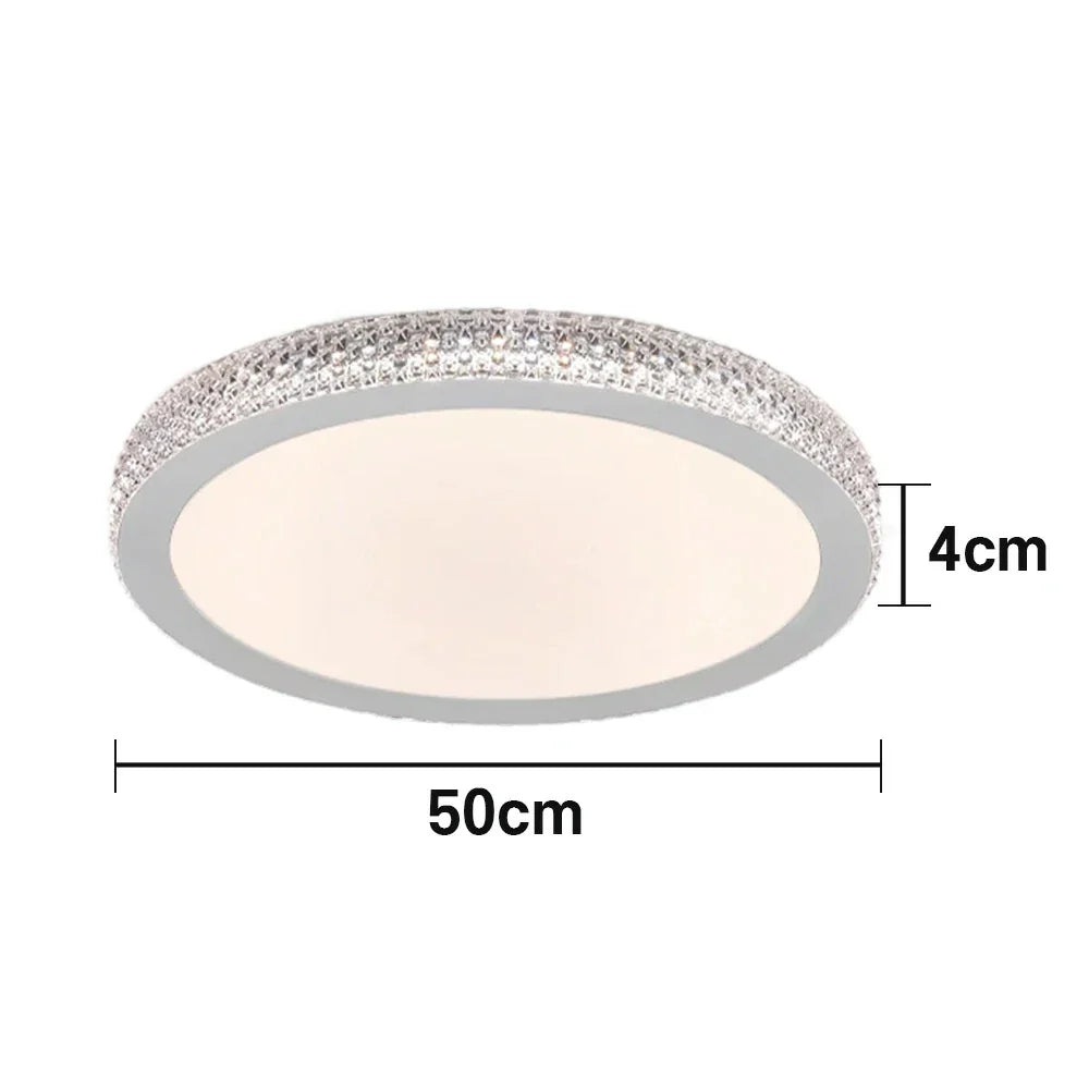LIVARA 40/50cm LED Ceiling Light Tri-Color Dimmable Flush Mount Lamp with PMMA Shade & Iron Body for Living Room Bedroom - White