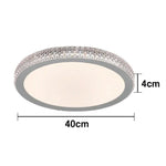 LIVARA 40/50cm LED Ceiling Light Tri-Color Dimmable Flush Mount Lamp with PMMA Shade & Iron Body for Living Room Bedroom - Gery