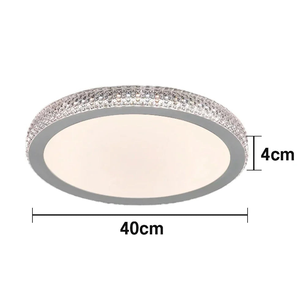 LIVARA 40/50cm LED Ceiling Light Tri-Color Dimmable Flush Mount Lamp with PMMA Shade & Iron Body for Living Room Bedroom - Gery