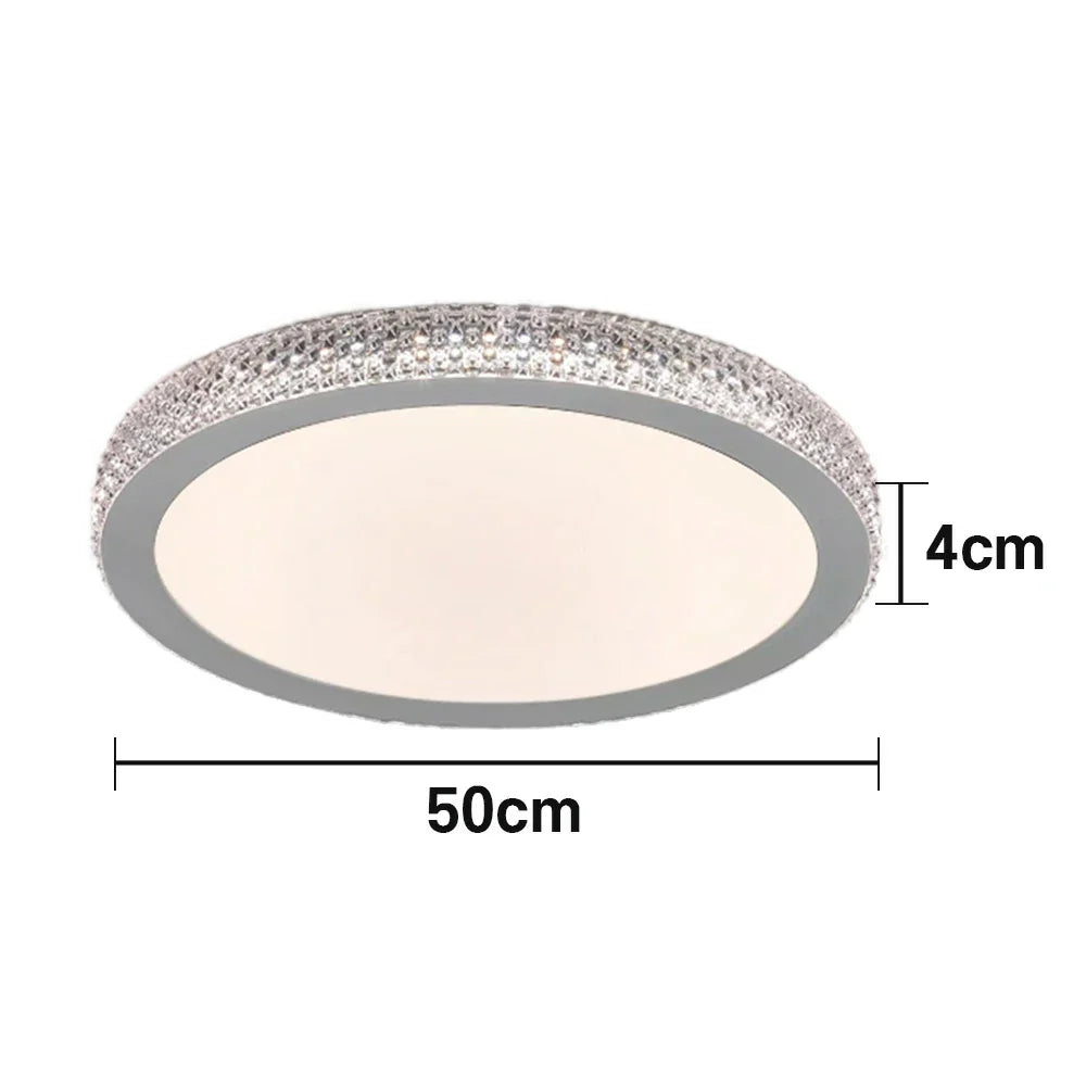 LIVARA 40/50cm LED Ceiling Light Tri-Color Dimmable Flush Mount Lamp with PMMA Shade & Iron Body for Living Room Bedroom - Gery