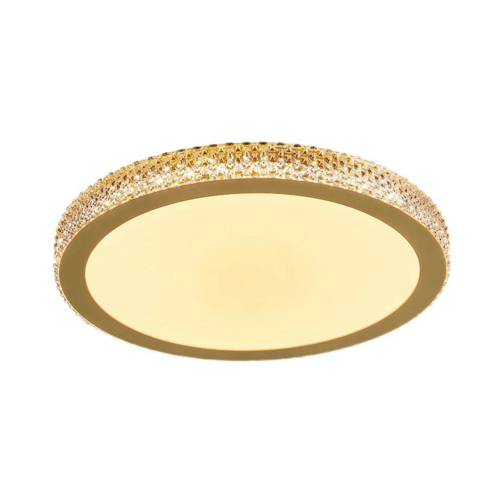 LIVARA 40/50cm LED Ceiling Light Tri-Color Dimmable Flush Mount Lamp with PMMA Shade & Iron Body for Living Room Bedroom - Gold