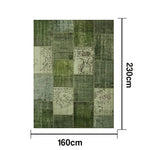 LIVARA 160/200cm Elegant Vintage Loop-Pile Rug Waterproof Stain-Resistant Anti-Static Soft & Durable - Green