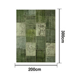 LIVARA 160/200cm Elegant Vintage Loop-Pile Rug Waterproof Stain-Resistant Anti-Static Soft & Durable - Green