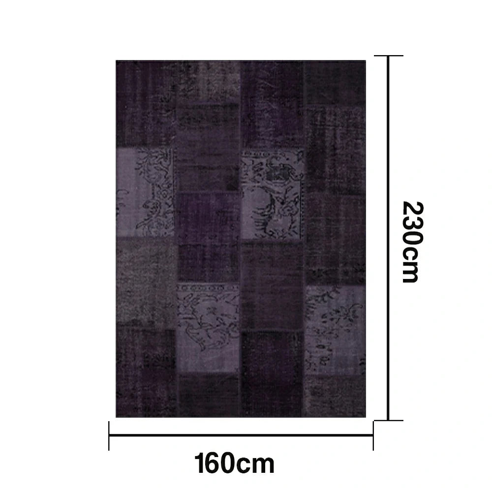 LIVARA 160/200cm Elegant Vintage Loop-Pile Rug Waterproof Stain-Resistant Anti-Static Soft & Durable - Purple