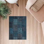 LIVARA 160/200cm Elegant Vintage Loop-Pile Rug Waterproof Stain-Resistant Anti-Static Soft & Durable - Blue