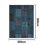 LIVARA 160/200cm Elegant Vintage Loop-Pile Rug Waterproof Stain-Resistant Anti-Static Soft & Durable - Blue