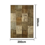 LIVARA 160/200cm Elegant Vintage Loop-Pile Rug Waterproof Stain-Resistant Anti-Static Soft & Durable - Brown