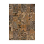 LIVARA 160/200cm Vintage Patchwork Loop-Pile Rug - Waterproof Stain-Resistant Anti-Static Soft & Durable - Rustic Brown Style