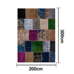 LIVARA 160/200cm Colorful Vintage Patchwork Loop-Pile Rug - Waterproof Stain-Resistant Anti-Static Soft & Durable - Multi-Color Design