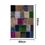 LIVARA 160/200cm Colorful Vintage Patchwork Loop-Pile Rug - Waterproof Stain-Resistant Anti-Static Soft & Durable - Multi-Color Design