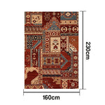 LIVARA 160/200cm Red & Blue Oriental Patchwork Loop-Pile Rug - Waterproof Stain-Resistant Anti-Static Soft & Durable - Vintage Pattern Design