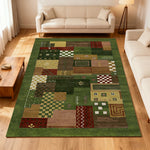 LIVARA 160/200cm Jade Green Loop-Pile Rug - Upgraded Non-Slip Eco Cotton-Latex Backing - Waterproof Stain-Resistant Soft & Durable - Green