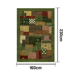 LIVARA 160/200cm Jade Green Loop-Pile Rug - Upgraded Non-Slip Eco Cotton-Latex Backing - Waterproof Stain-Resistant Soft & Durable - Green