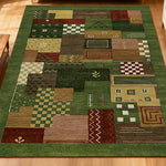 LIVARA 160/200cm Jade Green Loop-Pile Rug - Upgraded Non-Slip Eco Cotton-Latex Backing - Waterproof Stain-Resistant Soft & Durable - Green