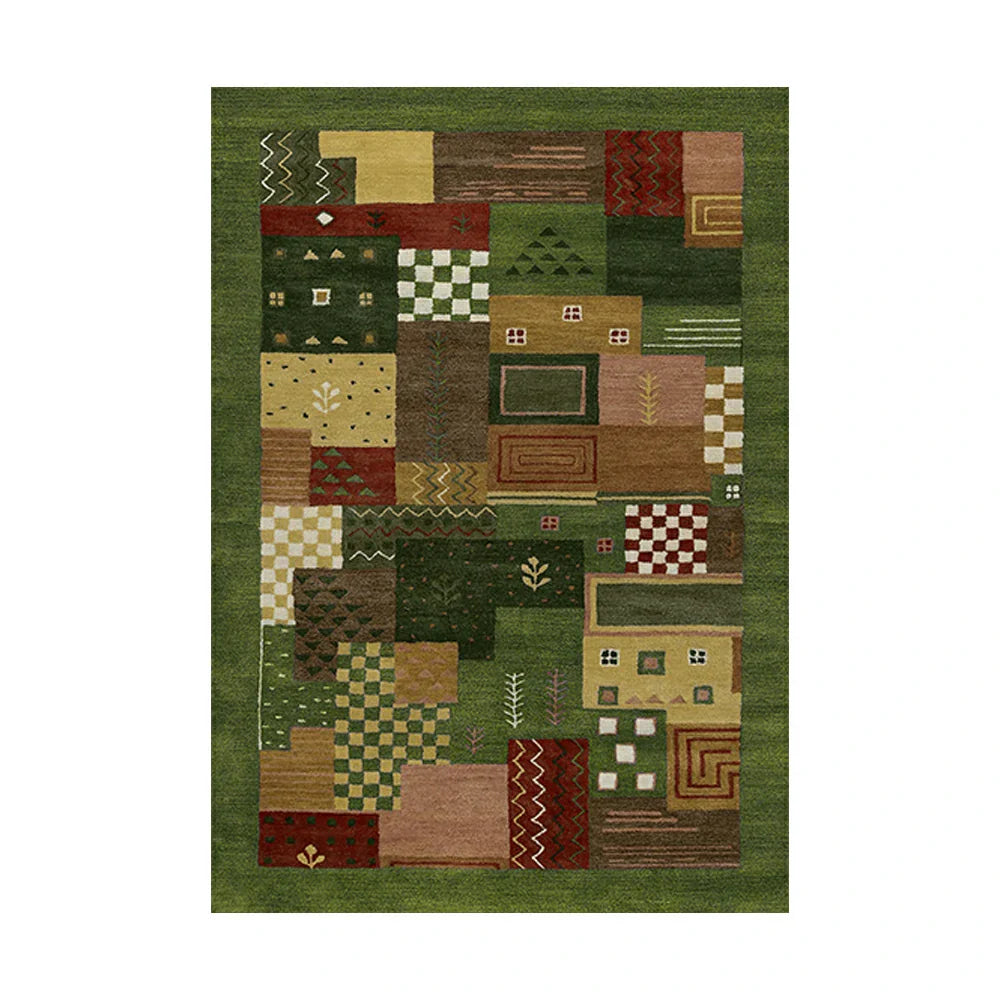 LIVARA 160/200cm Jade Green Loop-Pile Rug - Upgraded Non-Slip Eco Cotton-Latex Backing - Waterproof Stain-Resistant Soft & Durable - Green