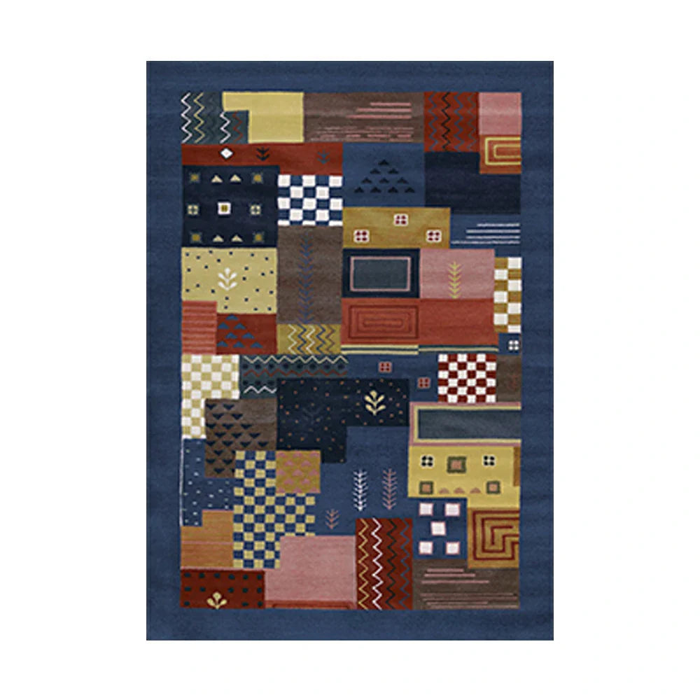 LIVARA 160/200cm Jade Green Loop-Pile Rug - Upgraded Non-Slip Eco Cotton-Latex Backing - Waterproof, Stain-Resistant, Soft & Durable - Blue