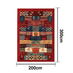 LIVARA 160/200cm Gabbeh Patchwork Loop-Pile Rug - Upgraded Non-Slip Eco Cotton-Latex Backing - Waterproof Stain-Resistant Soft & Durable - Red Multi