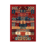 LIVARA 160/200cm Gabbeh Patchwork Loop-Pile Rug - Upgraded Non-Slip Eco Cotton-Latex Backing - Waterproof Stain-Resistant Soft & Durable - Red Multi