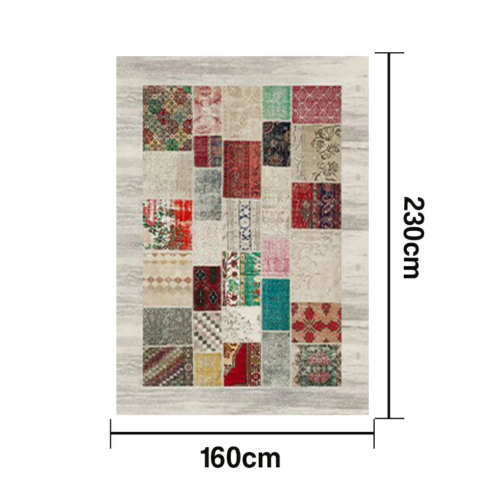 LIVARA 160/200cm Loop-Pile Rug - Upgraded Non-Slip Eco Cotton-Latex Backing - Waterproof Stain-Resistant Soft & Durable - Light Grey