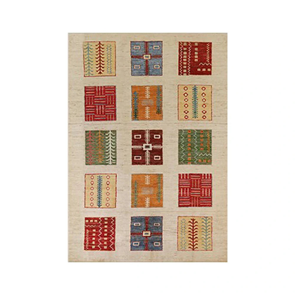 LIVARA 160/200cm Loop-Pile Rug - Upgraded Non-Slip Eco Cotton-Latex Backing - Waterproof, Stain-Resistant, Soft & Durable - Beige Multi-Color