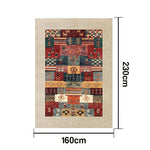 LIVARA 160/200cm Loop-Pile Rug - Upgraded Non-Slip Eco Cotton-Latex Backing - Waterproof Stain-Resistant Soft & Durable - Tribal Multi-Color