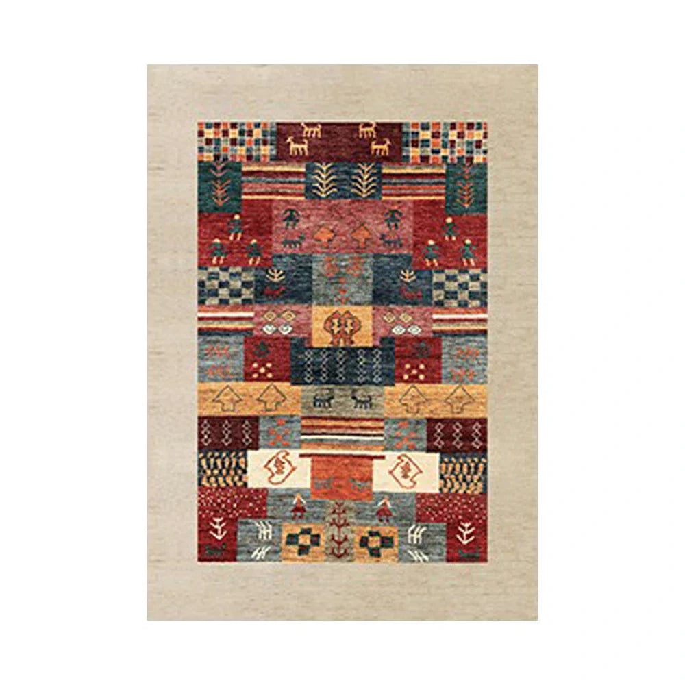 LIVARA 160/200cm Loop-Pile Rug - Upgraded Non-Slip Eco Cotton-Latex Backing - Waterproof Stain-Resistant Soft & Durable - Tribal Multi-Color
