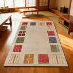 LIVARA 160/200cm Loop-Pile Rug - Upgraded Non-Slip Eco Cotton-Latex Backing - Waterproof Stain-Resistant Soft & Durable - Border Multi-Color
