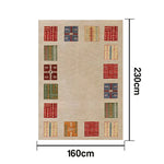 LIVARA 160/200cm Loop-Pile Rug - Upgraded Non-Slip Eco Cotton-Latex Backing - Waterproof Stain-Resistant Soft & Durable - Border Multi-Color