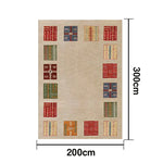 LIVARA 160/200cm Loop-Pile Rug - Upgraded Non-Slip Eco Cotton-Latex Backing - Waterproof Stain-Resistant Soft & Durable - Border Multi-Color