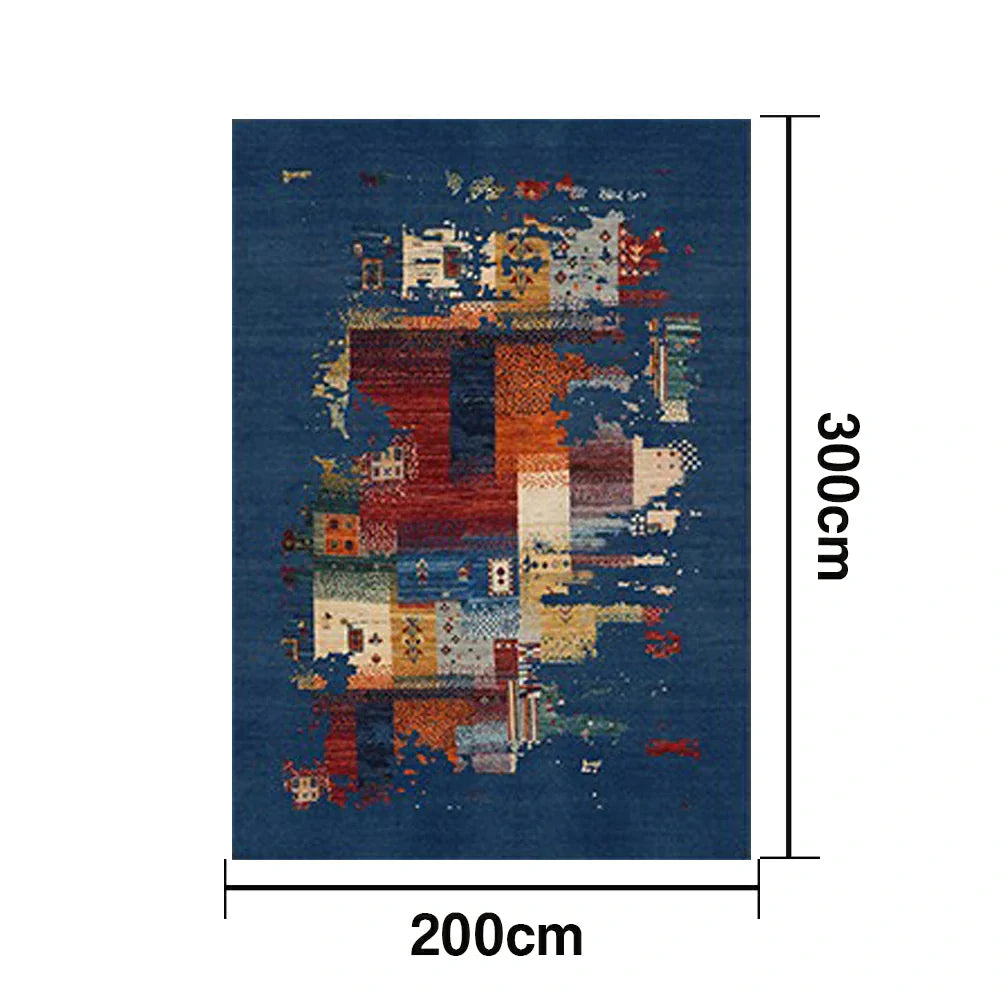 LIVARA 160/200cm Loop-Pile Rug - Upgraded Non-Slip Eco Cotton-Latex Backing - Waterproof Stain-Resistant Soft & Durable - Blue