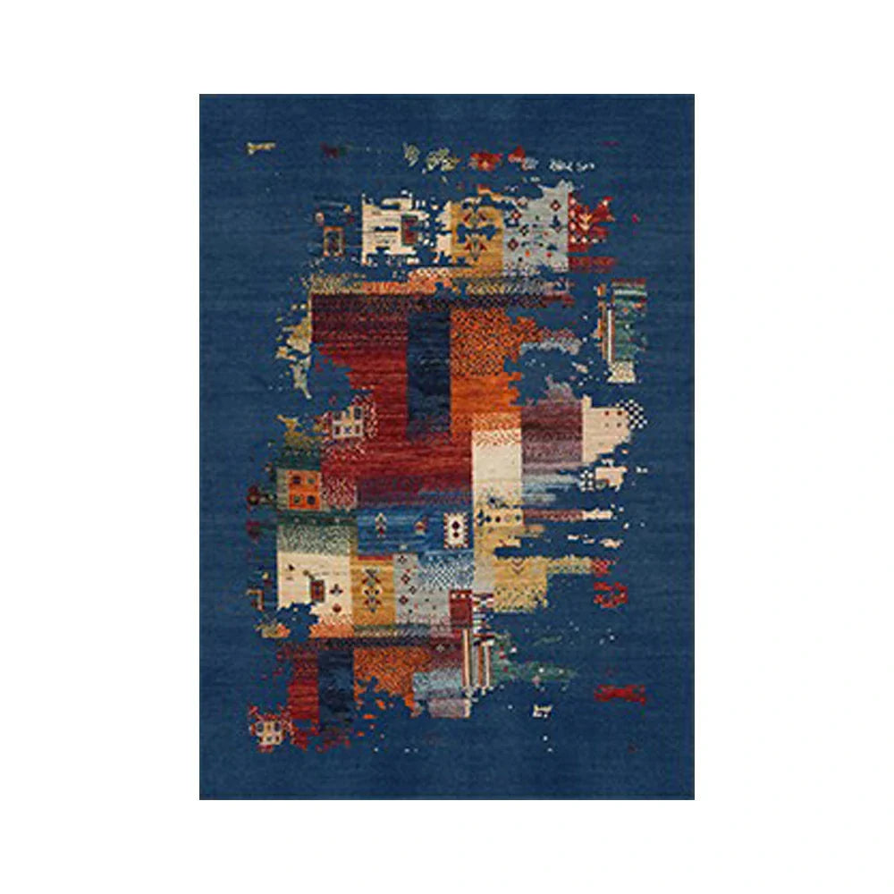 LIVARA 160/200cm Loop-Pile Rug - Upgraded Non-Slip Eco Cotton-Latex Backing - Waterproof Stain-Resistant Soft & Durable - Blue