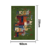 LIVARA 160/200cm Loop-Pile Rug - Upgraded Non-Slip Eco Cotton-Latex Backing - Waterproof Stain-Resistant Soft & Durable - Green