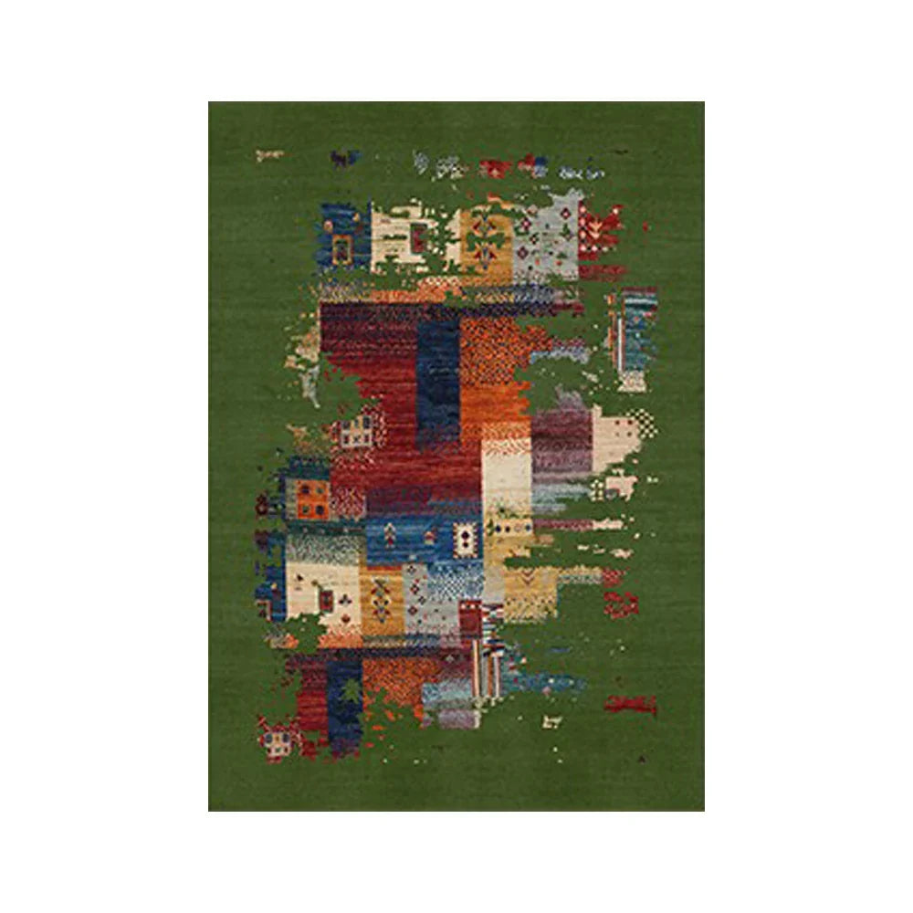 LIVARA 160/200cm Loop-Pile Rug - Upgraded Non-Slip Eco Cotton-Latex Backing - Waterproof Stain-Resistant Soft & Durable - Green