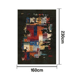 LIVARA 160/200cm Loop-Pile Rug - Upgraded Non-Slip Eco Cotton-Latex Backing - Waterproof Stain-Resistant Soft & Durable - Black