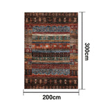 LIVARA 160/200cm Loop-Pile Rug - Upgraded Non-Slip Eco Cotton-Latex Backing - Textured Tribal Stripes Rich Color Layers Soft & Durable - Multi-Color