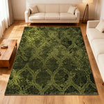 LIVARA 160/200cm Loop-Pile Rug Non-Slip Eco Cotton-Latex Backing Soft & Durable Easy to Clean - Fern Moss Green